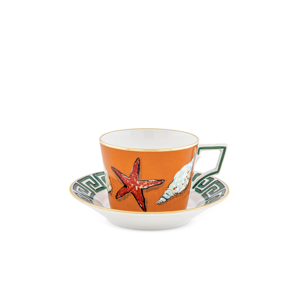 Ginori 1735 Il Viaggio di Nettuno Tea Set for Two, Rock Orange