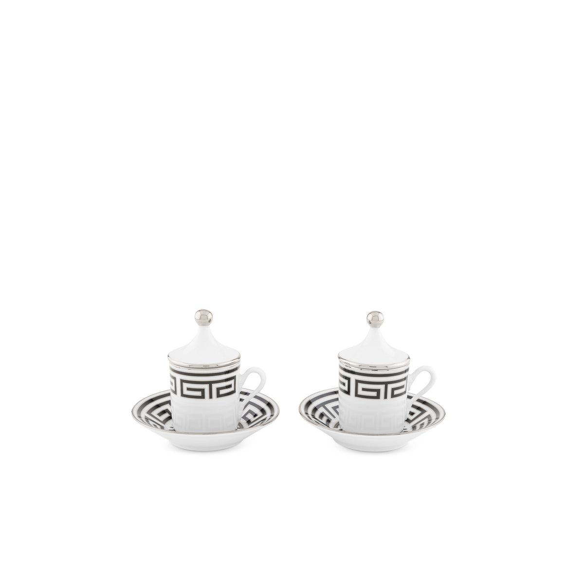 Ginori 1735 Labirinto Espresso Set for Two, Black