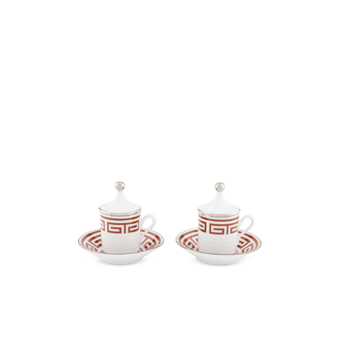 Ginori 1735 Labirinto Espresso Set for Two, Scarlatto