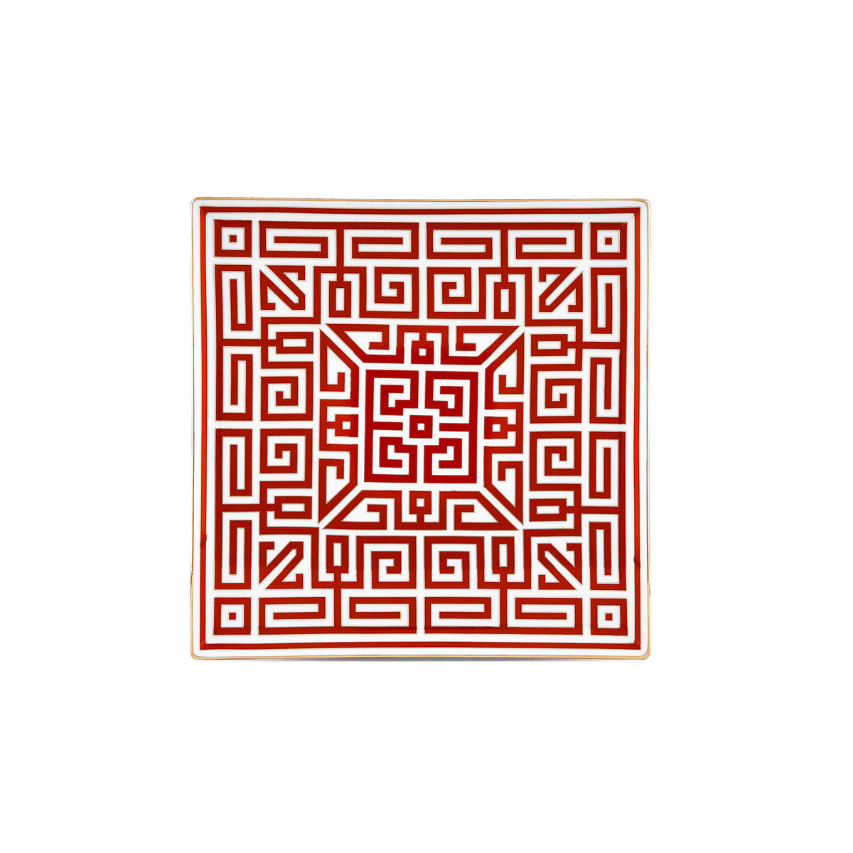 Ginori 1735 Labirinto Square Centerpiece, Scarlatto