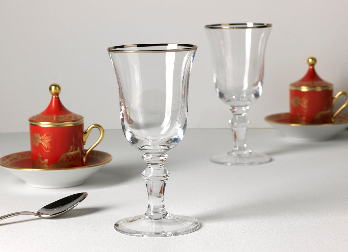 Ginori 1735 Medici Liquor Goblets, Platinum Thread, Set of 2, view 4