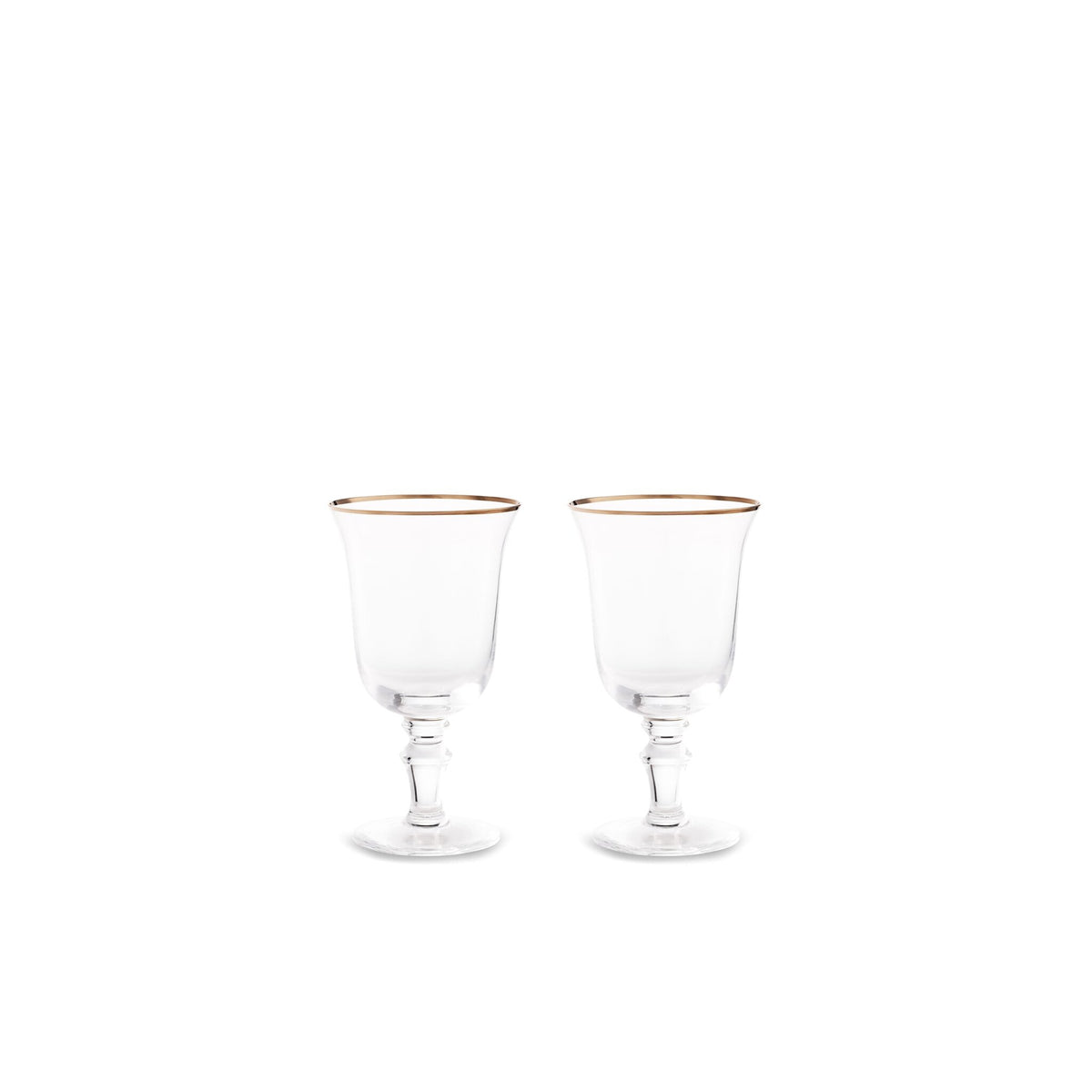 Ginori 1735 Medici Water Goblets, Platinum Thread, Set of 2, view 2