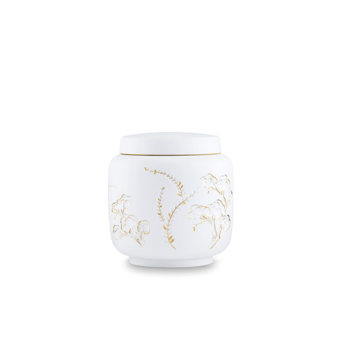 Ginori 1735 Officina Ultra Vase with Lid Bloom, Floral Engraving, view 2