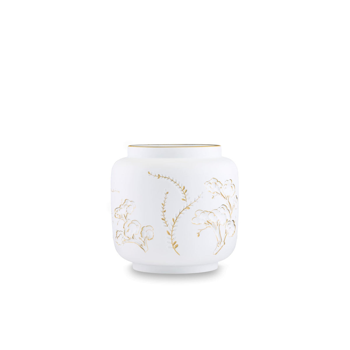 Ginori 1735 Officina Ultra Vase with Lid Bloom, Floral Engraving