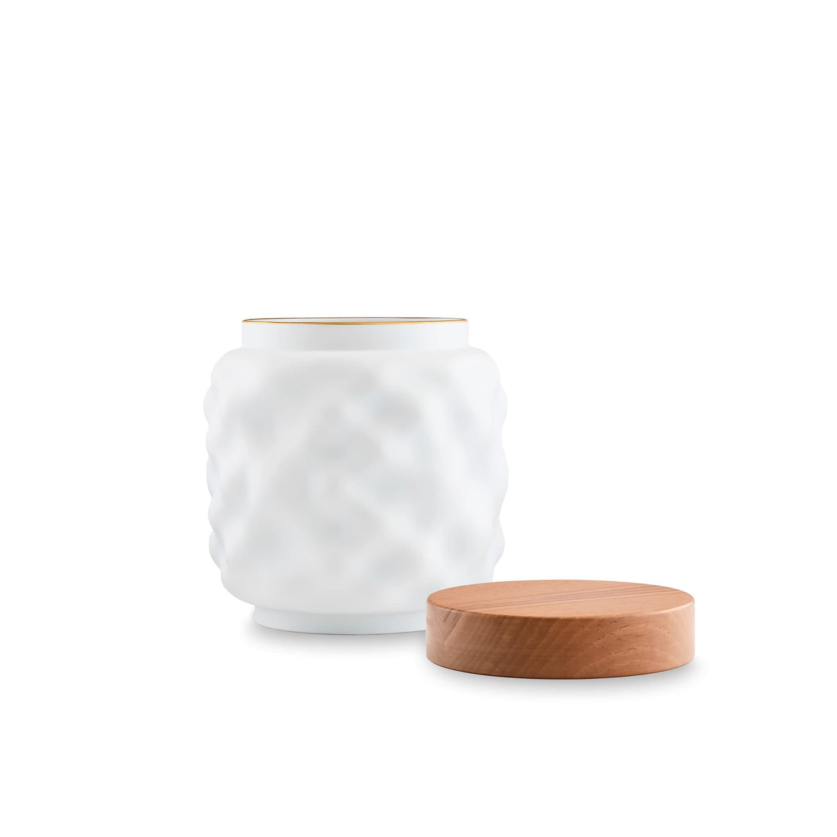 Ginori 1735 Officina Ultra Vase with Lid Cloud, Soft Organic Surfaces, view 3