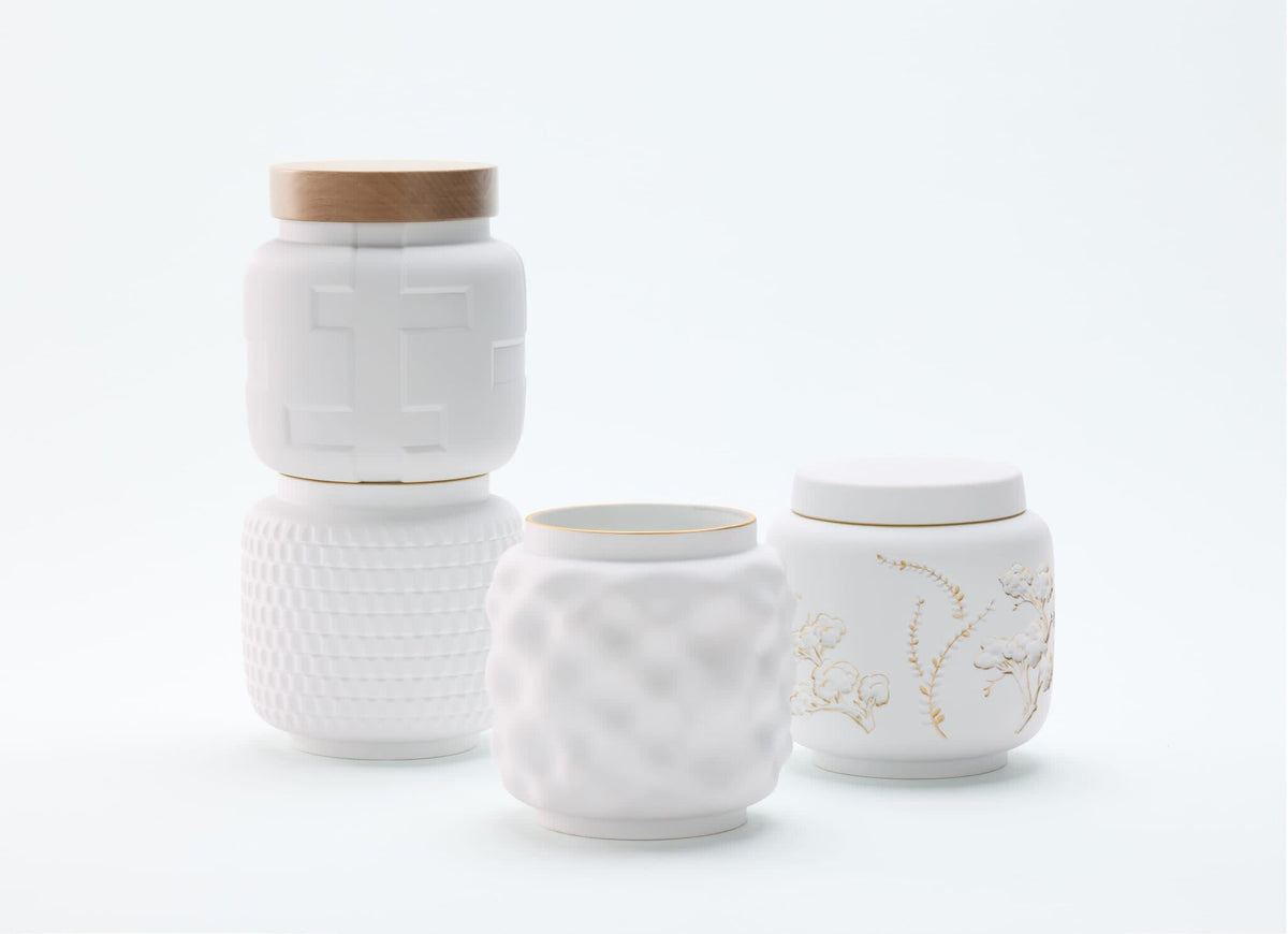 Ginori 1735 Officina Ultra Vase with Lid Junction, Overlapping Bands, view 6