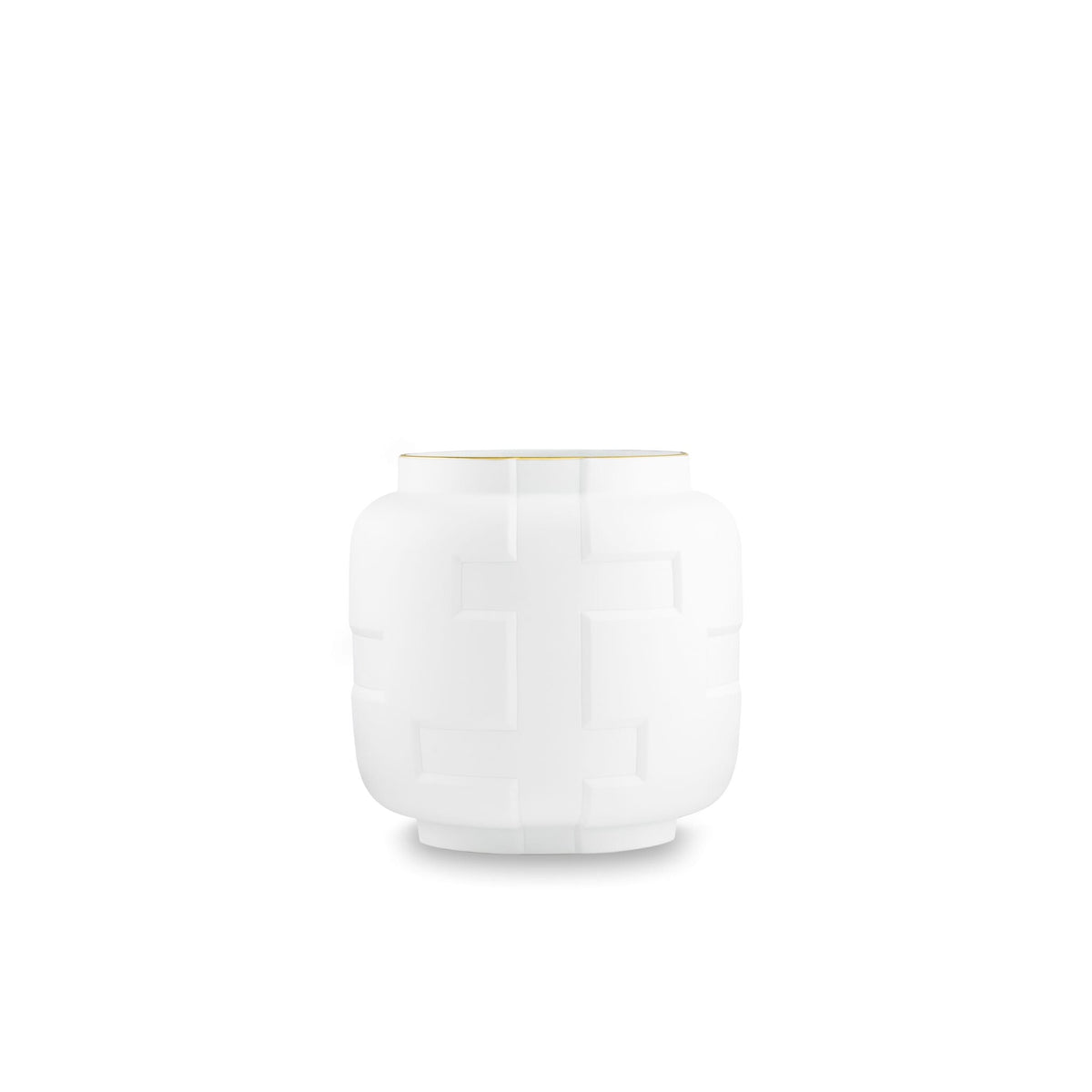 Ginori 1735 Officina Ultra Vase with Lid Junction, Overlapping Bands