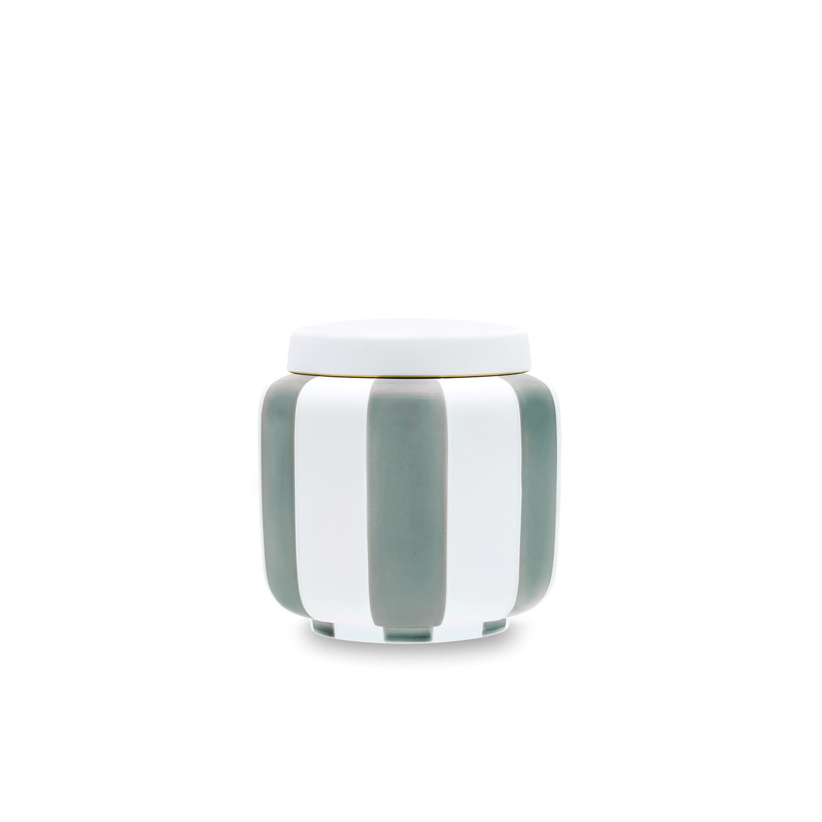 Ginori 1735 Officina Ultra Vase with Lid Stripes, Celadon, view 2