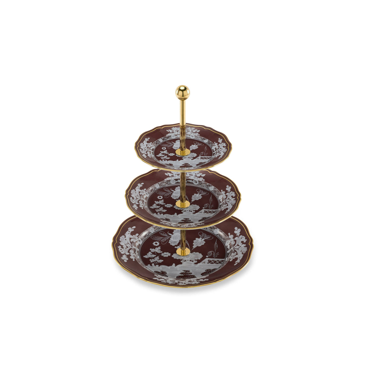 Ginori 1735 Oriente Italiano 3-Tier Serving Stand, Castagna, view 2