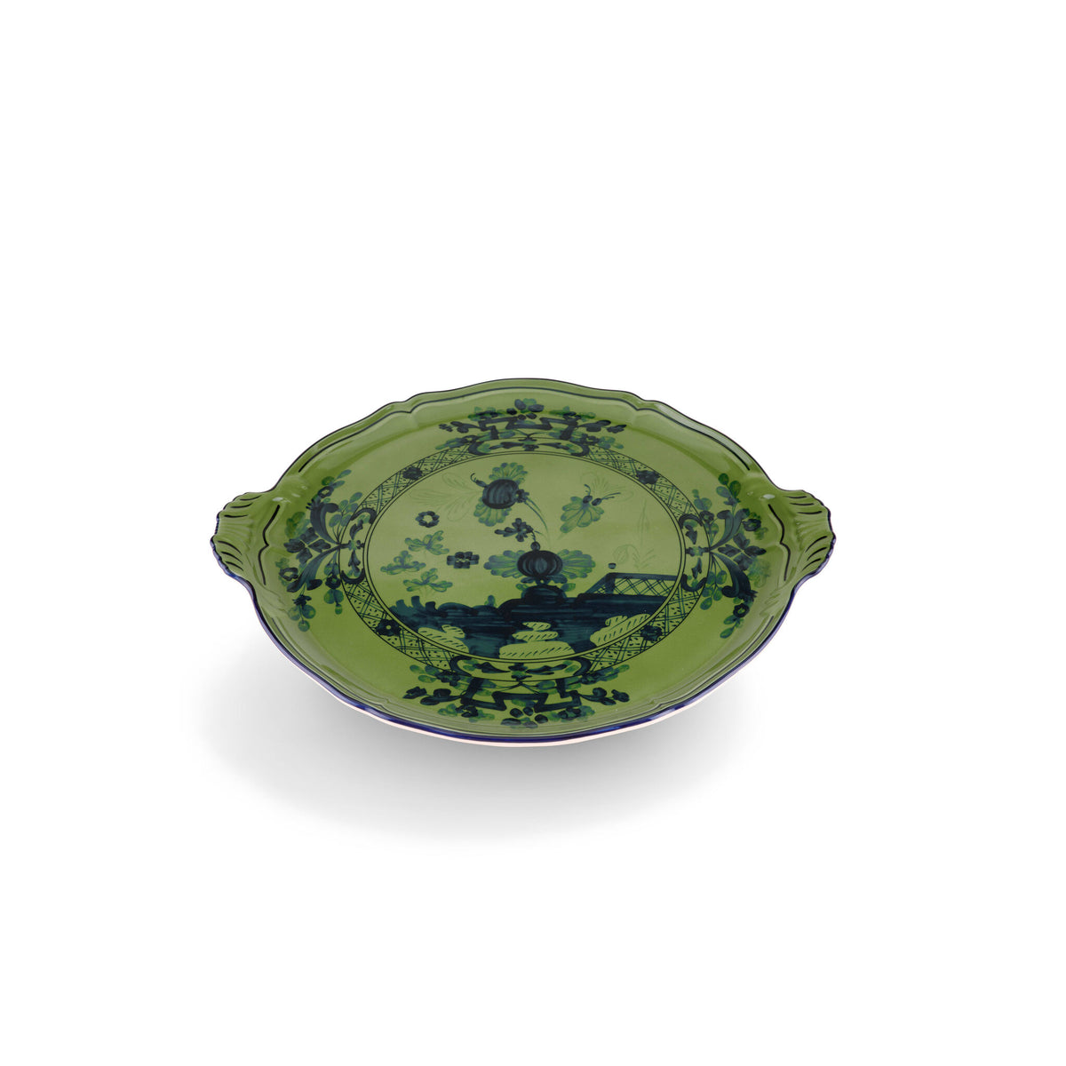 Ginori 1735 Oriente Italiano Cake Plate, Malachite, view 2