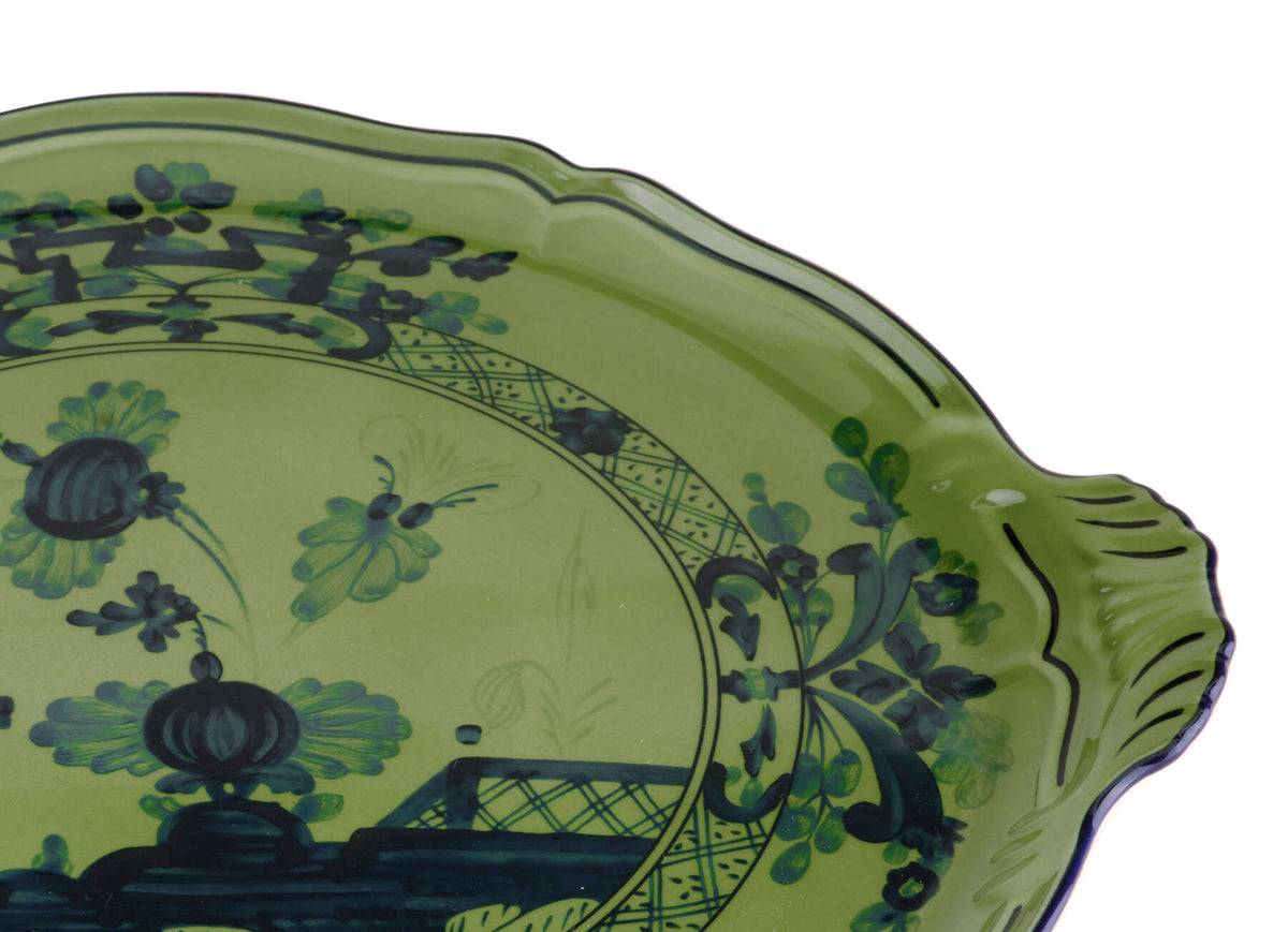 Ginori 1735 Oriente Italiano Cake Plate, Malachite, view 3