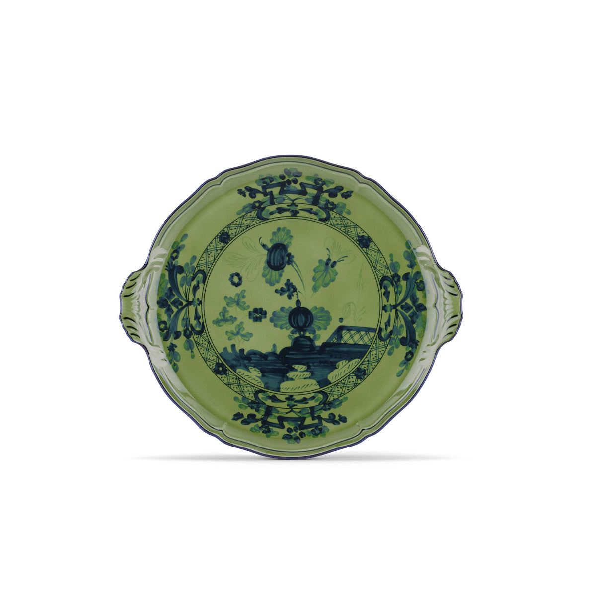 Ginori 1735 Oriente Italiano Cake Plate, Malachite
