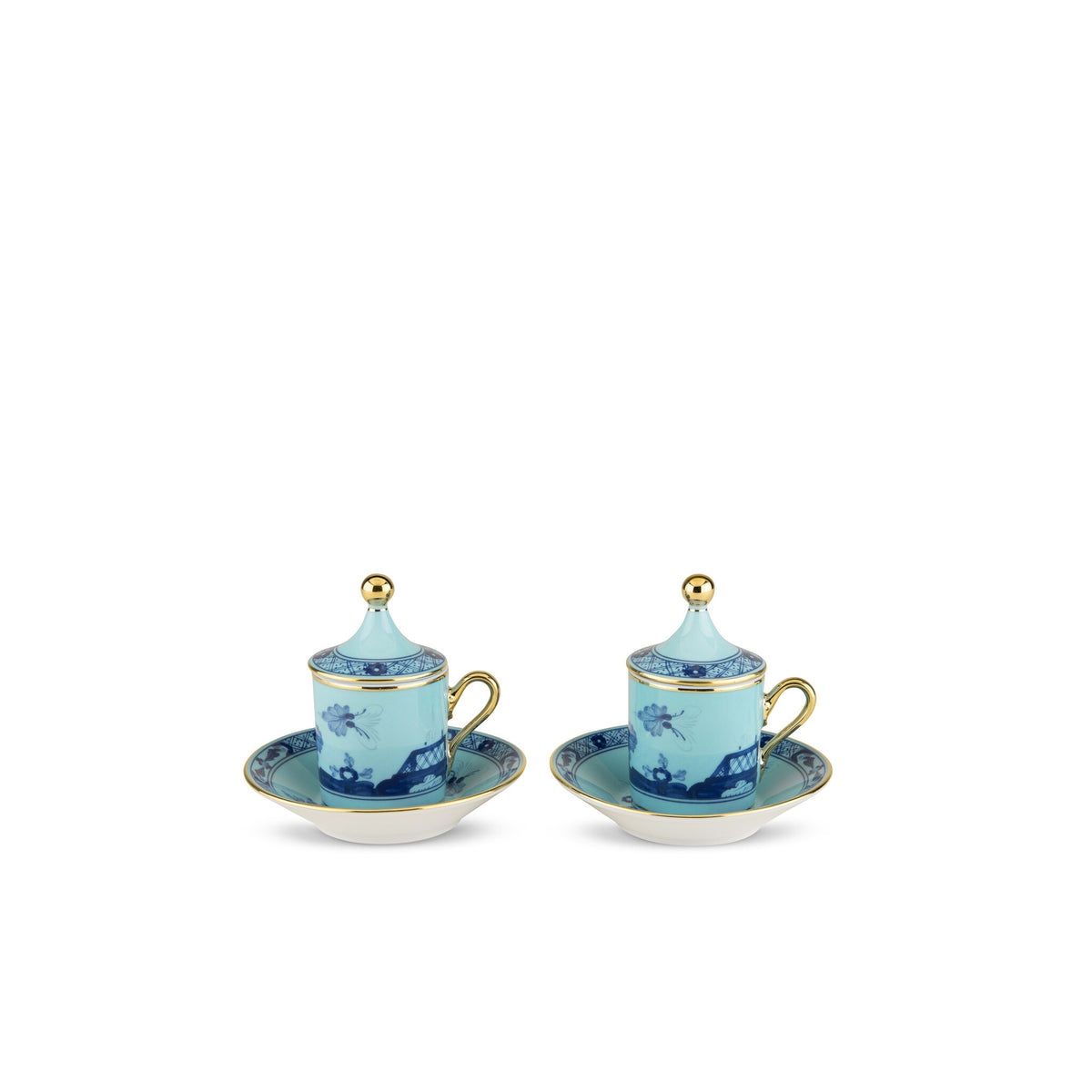 Ginori 1735 Oriente Italiano Espresso Set for Two, Iris