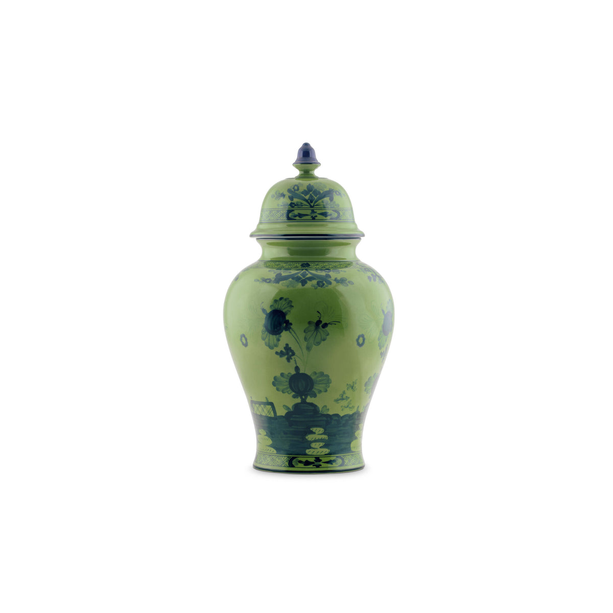 Ginori 1735 Oriente Italiano Large Potiche Vase, Malachite