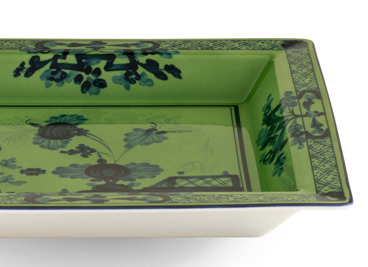Ginori 1735 Oriente Italiano Large Square Change Tray, Malachite, view 3