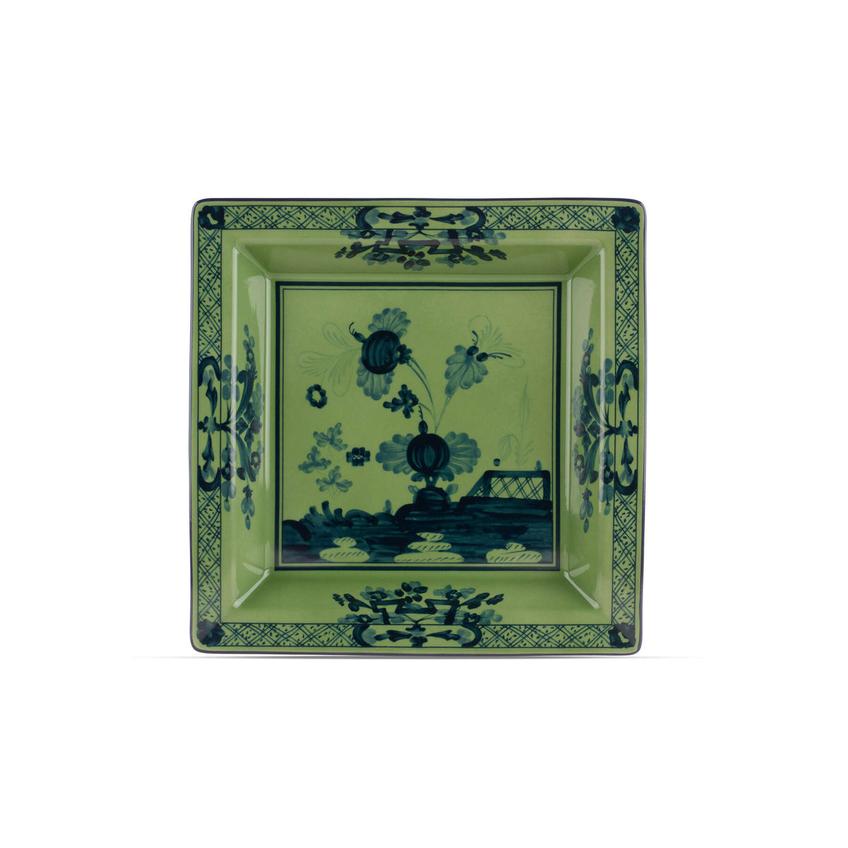 Ginori 1735 Oriente Italiano Large Square Change Tray, Malachite