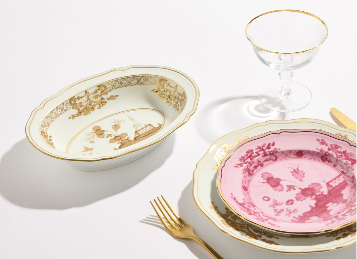 Ginori 1735 Oriente Italiano Oval Bowl, Aurum, view 6