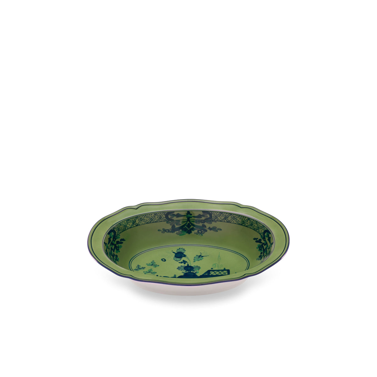 Ginori 1735 Oriente Italiano Oval Bowl, Malachite