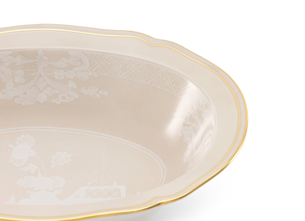 Ginori 1735 Oriente Italiano Oval Bowl, Meringa, view 4