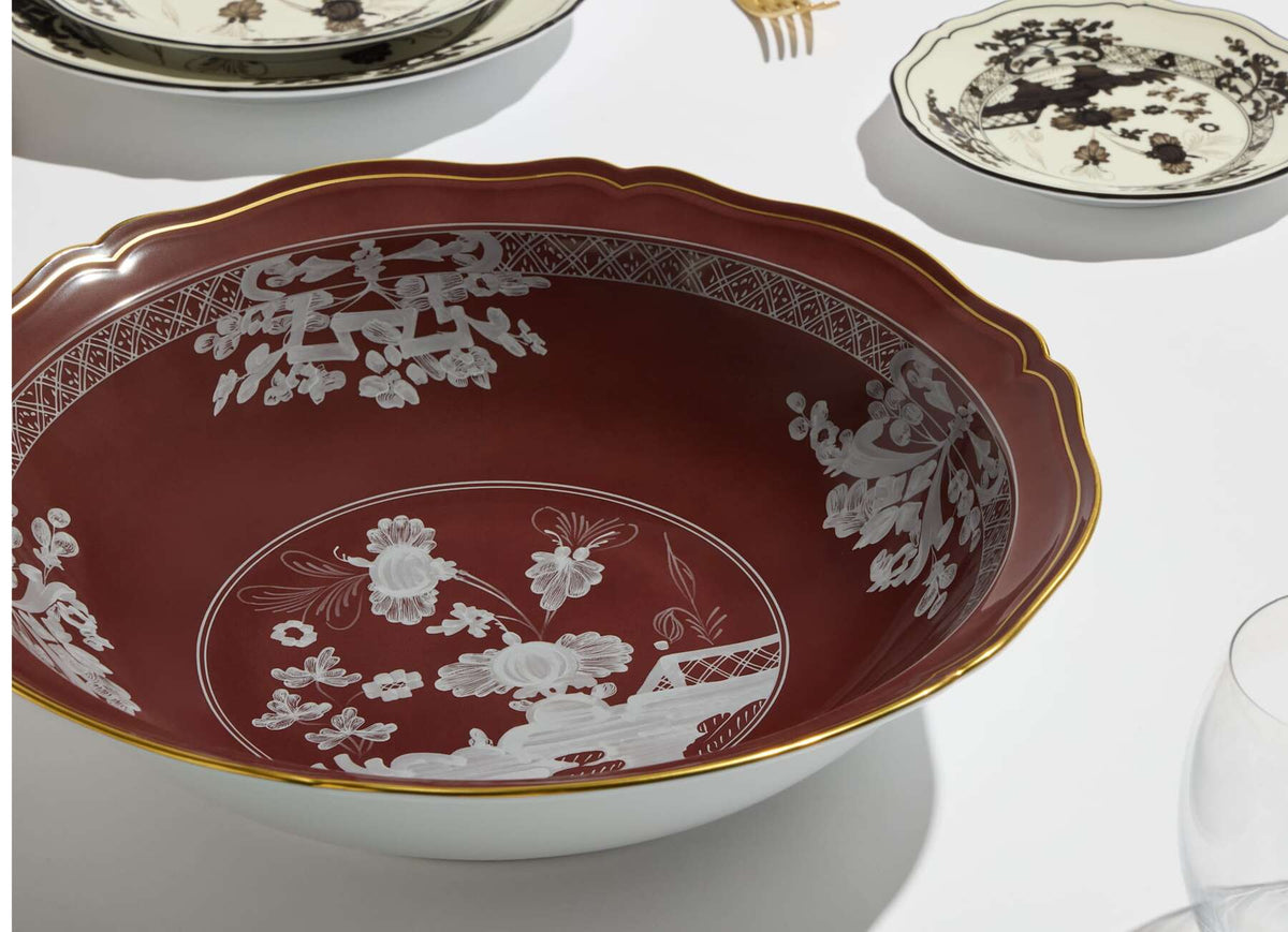 Ginori 1735 Oriente Italiano Serving Bowl, Castagna, view 7