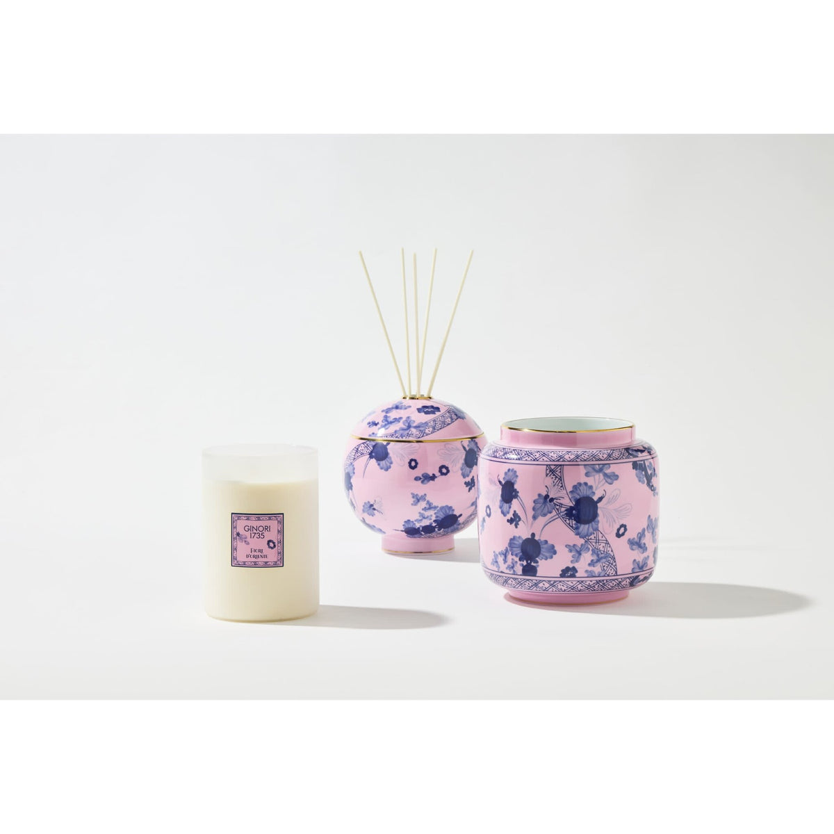 Ginori 1735 Oriente Italiano Tesori Candleholder Vase, Azalea, view 5