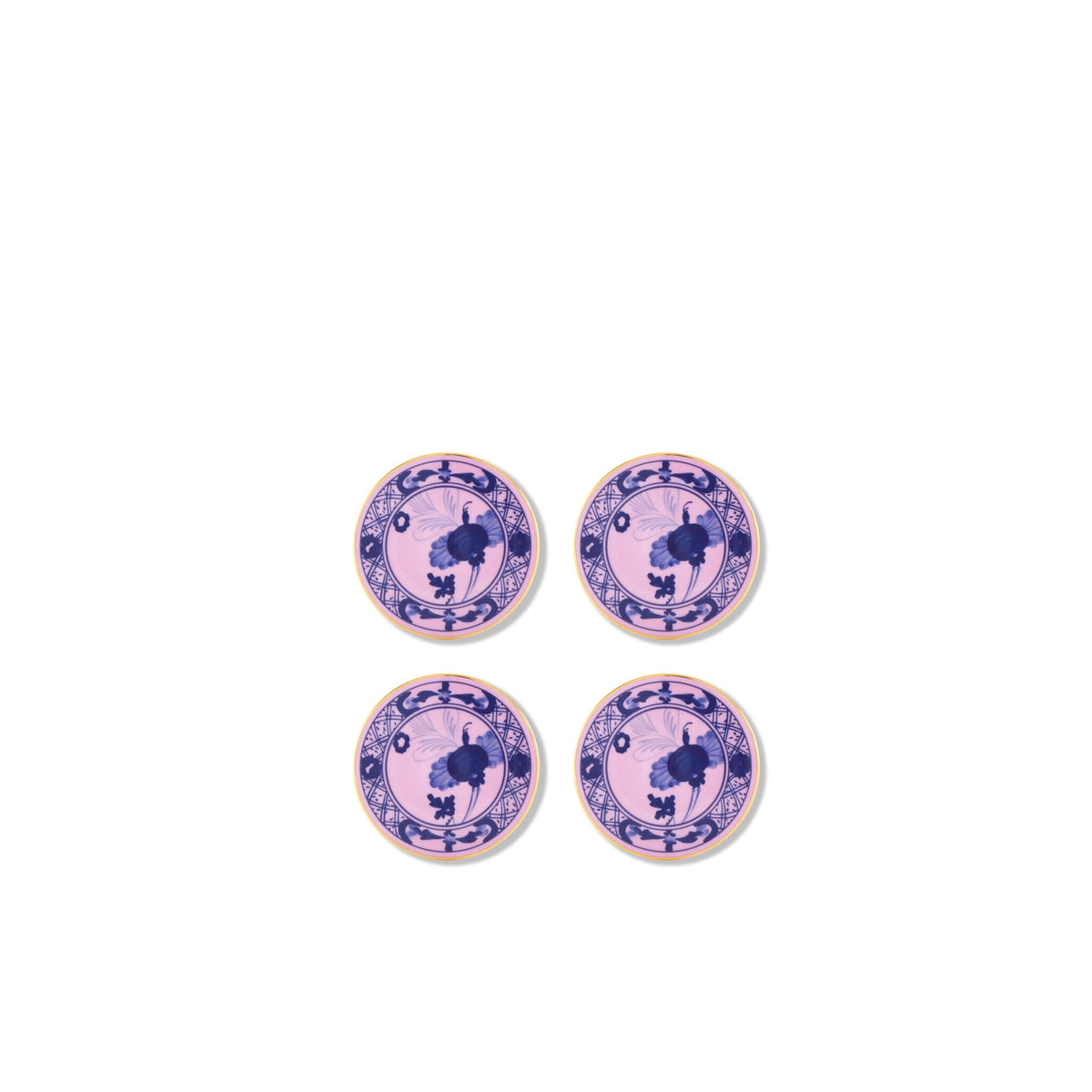 Ginori 1735 Oriente Italiano Tesori Coasters, Azalea, Set of 4