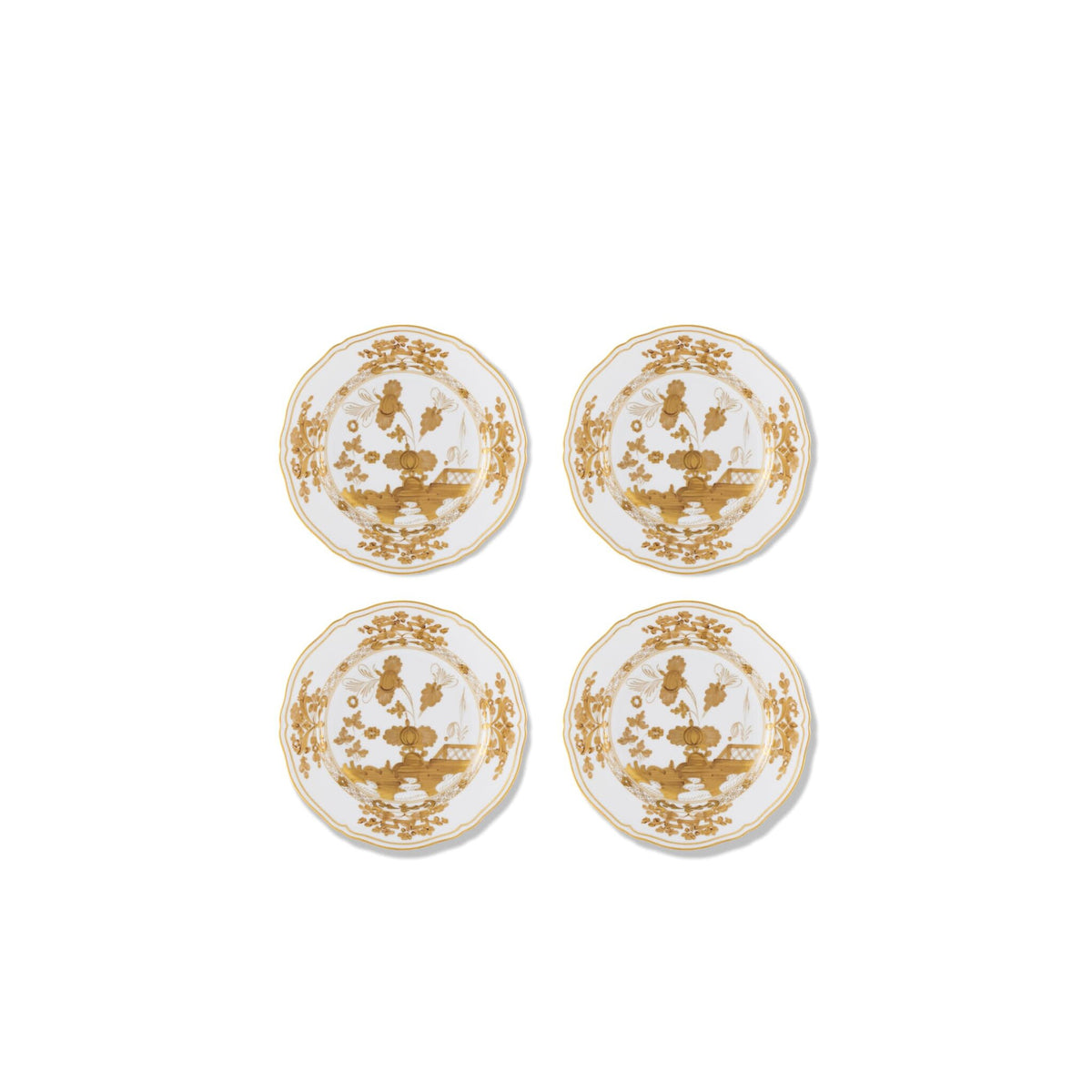 Ginori 1735 Oriente Italiano Tesori Dessert Plates, Aurum, Set of 4
