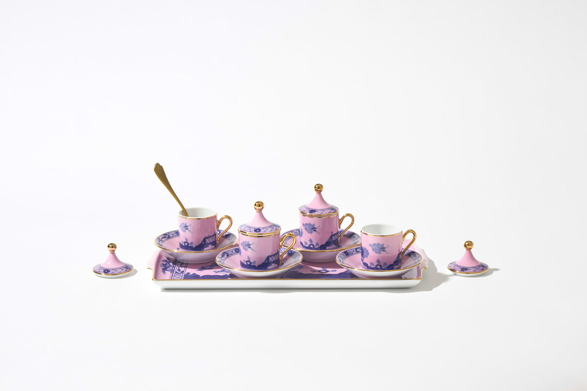Ginori 1735 Oriente Italiano Tesori Espresso Set for Four, Azalea, view 3