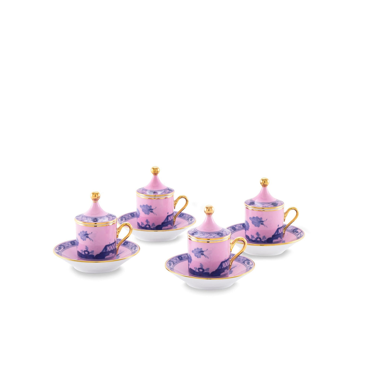 Ginori 1735 Oriente Italiano Tesori Espresso Set for Four, Azalea