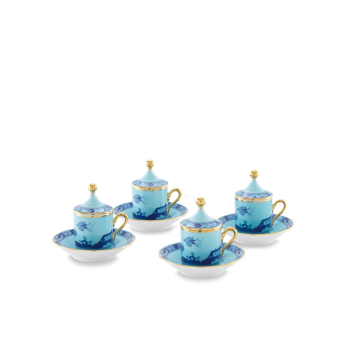 Ginori 1735 Oriente Italiano Tesori Espresso Set for Four, Iris