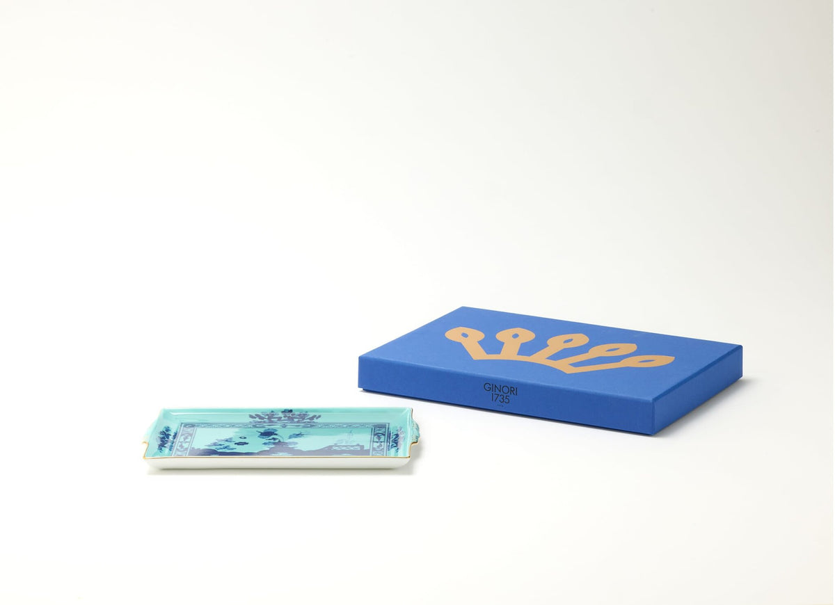 Ginori 1735 Oriente Italiano Tesori Rectangular Tray, Iris, view 5
