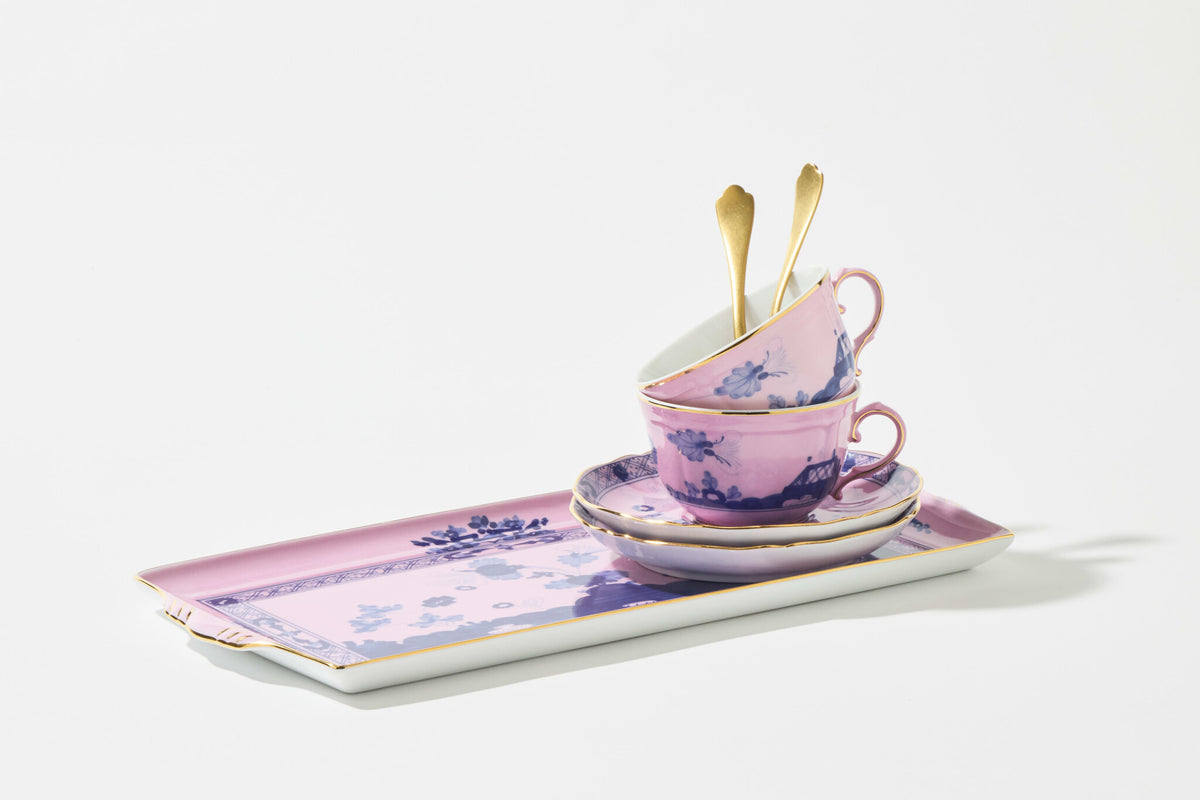 Ginori 1735 Oriente Italiano Tesori Tea Set for Two with Tray, Azalea, view 4