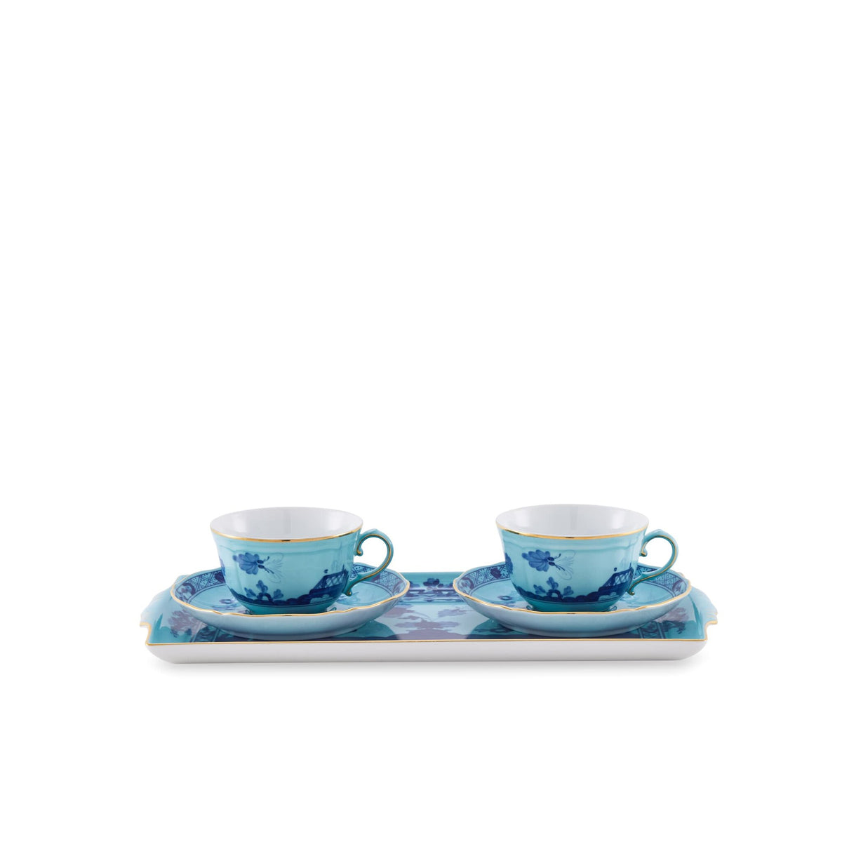 Ginori 1735 Oriente Italiano Tesori Tea Set for Two with Tray, Iris, view 2