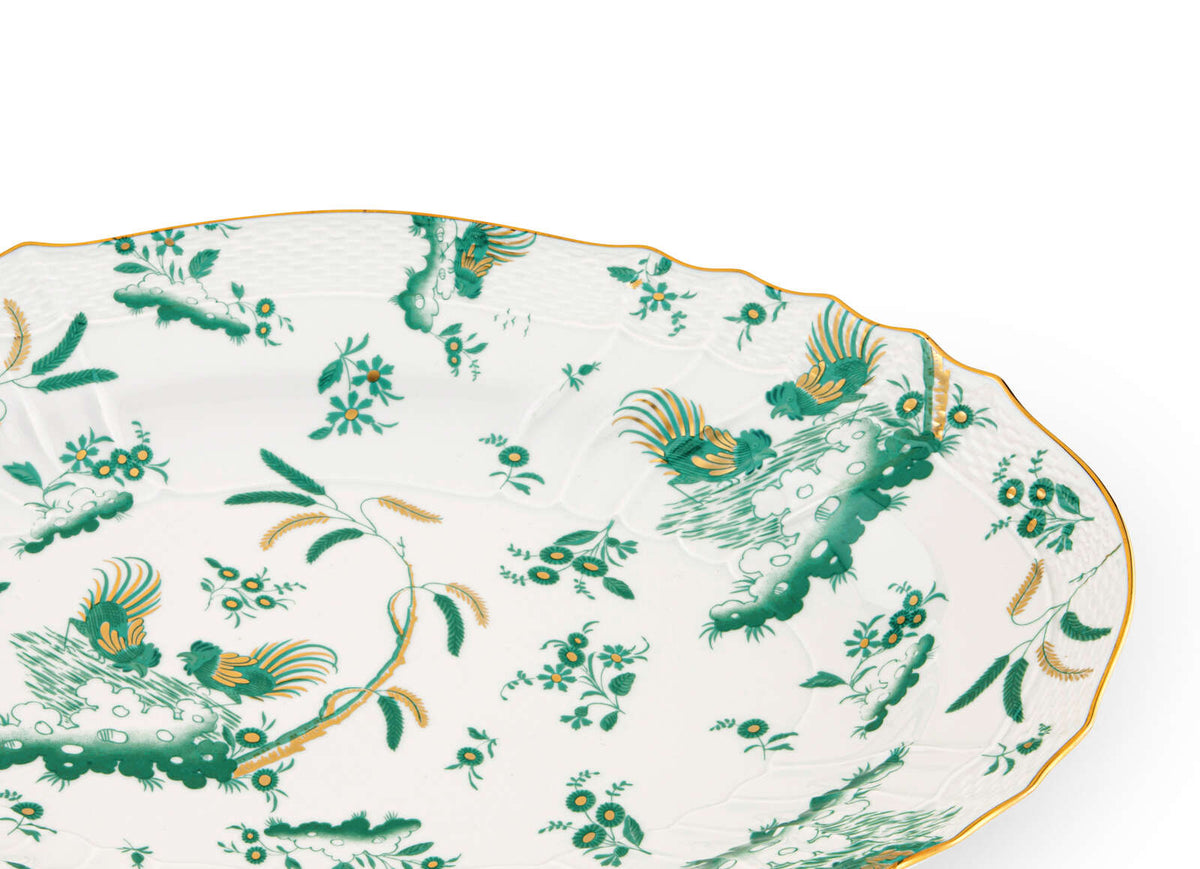 Ginori 1735 Oro di Doccia Large Oval Platter, Giada, view 3