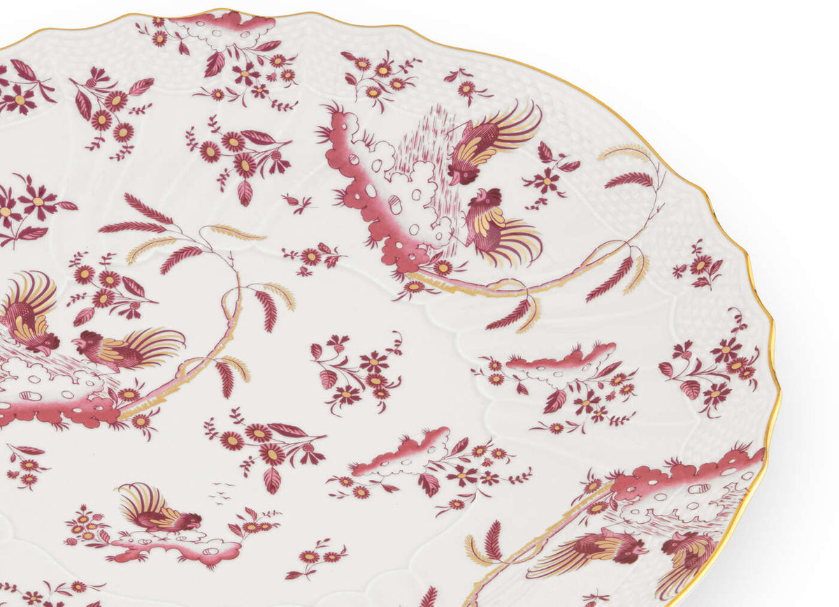 Ginori 1735 Oro di Doccia Large Round Platter, Magenta, view 3