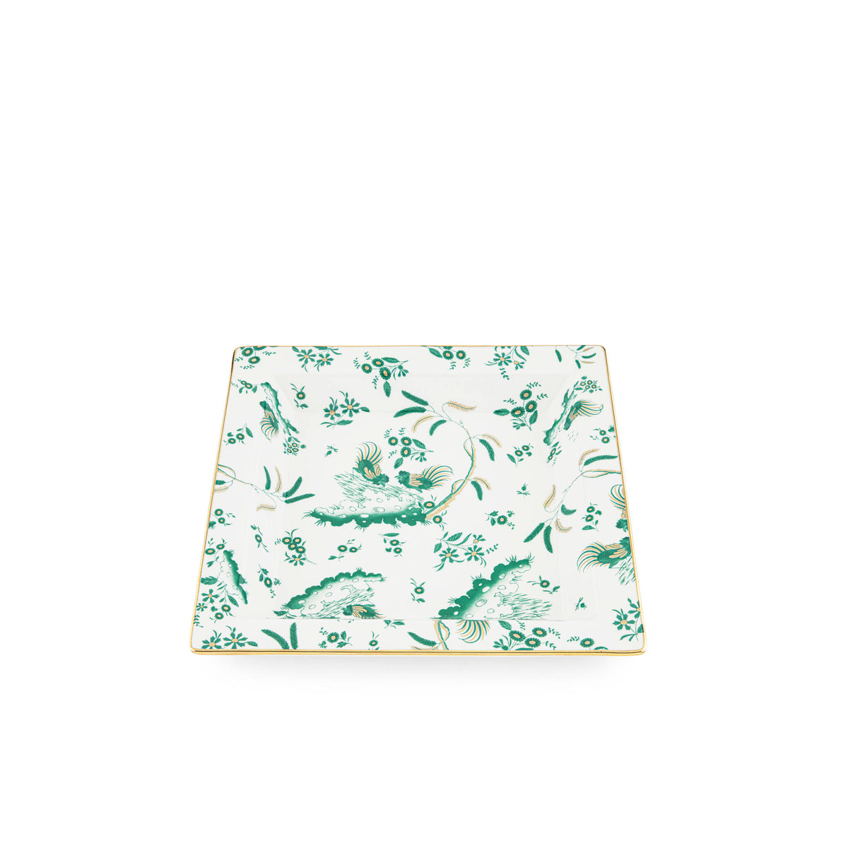 Ginori 1735 Oro di Doccia Large Square Change Tray, Giada, view 2