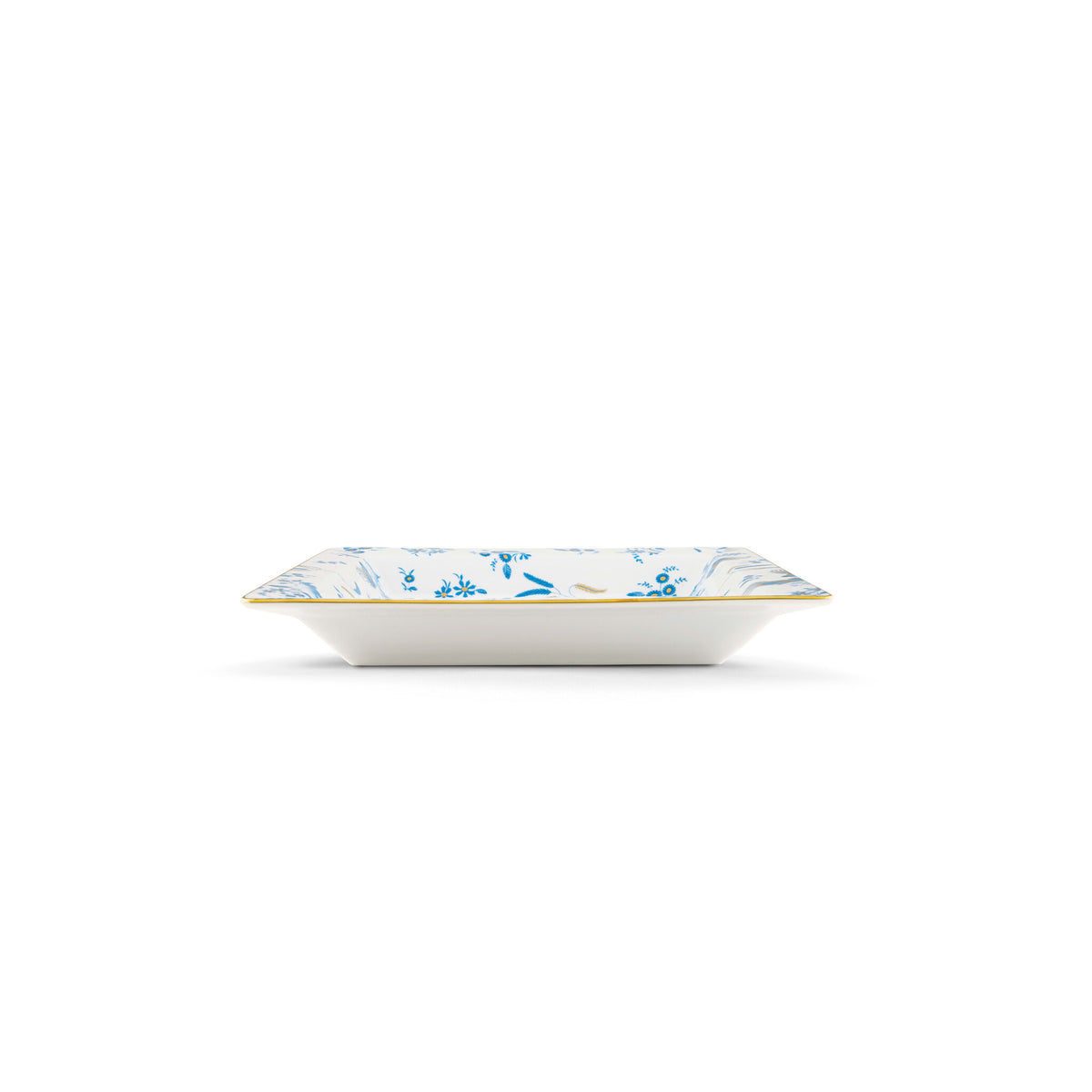 Ginori 1735 Oro di Doccia Large Square Change Tray, Turchese, view 4