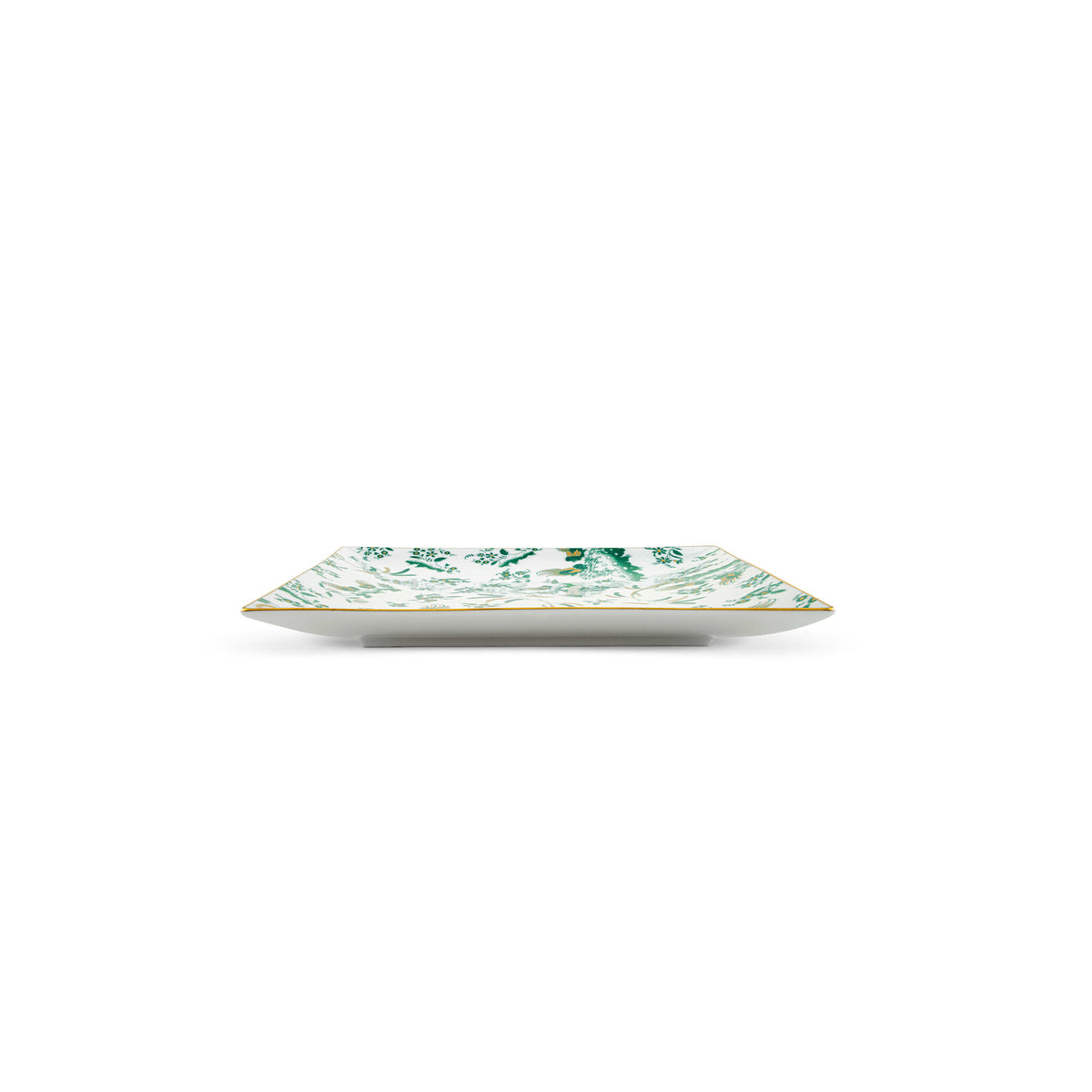 Ginori 1735 Oro di Doccia Large Square Plate, Giada, view 4