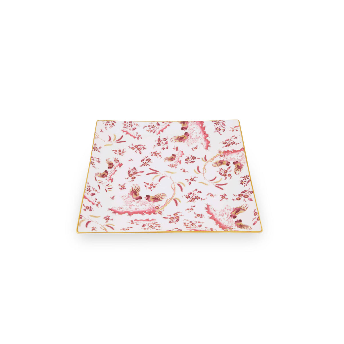 Ginori 1735 Oro di Doccia Large Square Plate, Magenta, view 2
