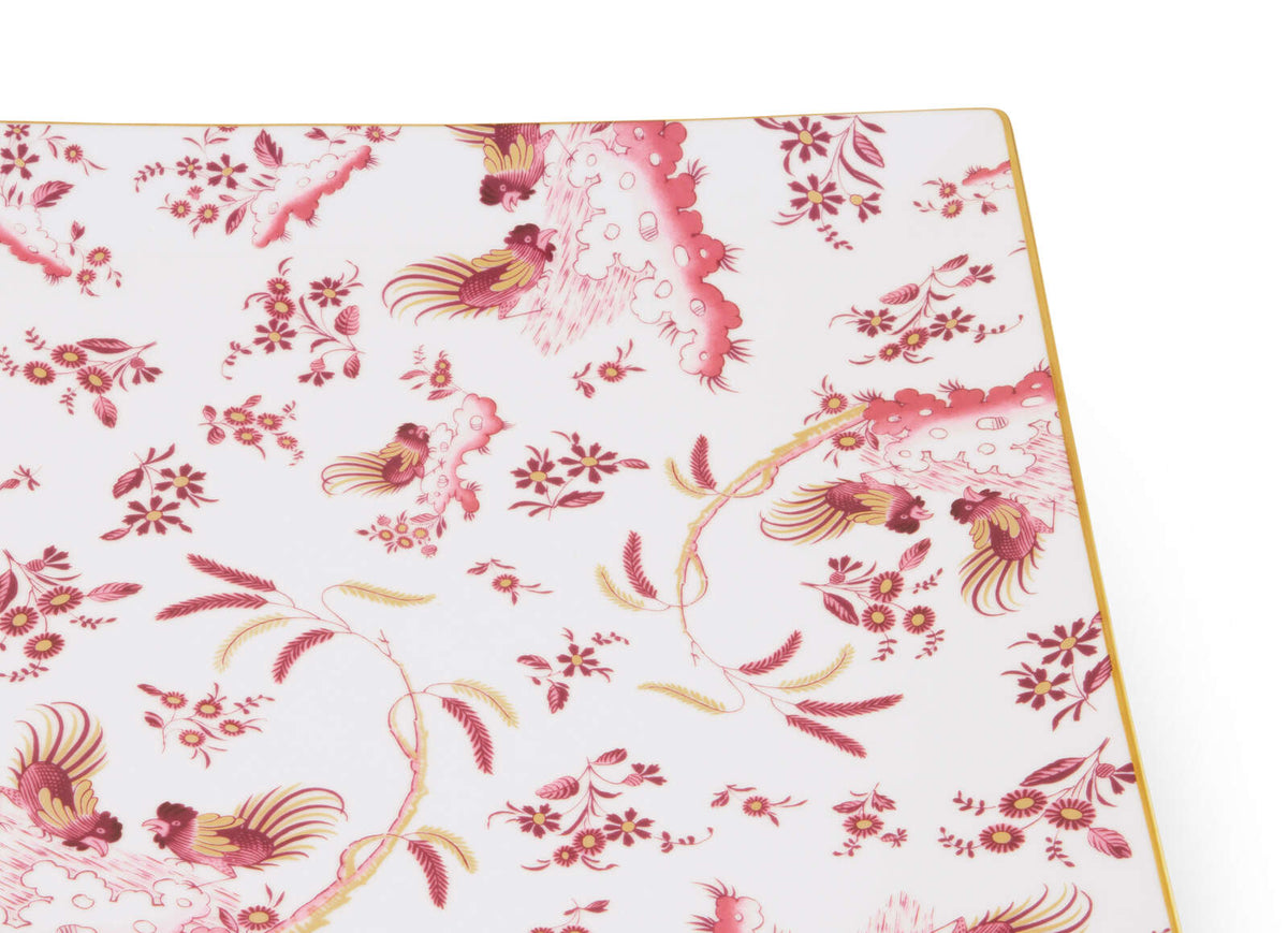 Ginori 1735 Oro di Doccia Large Square Plate, Magenta, view 3