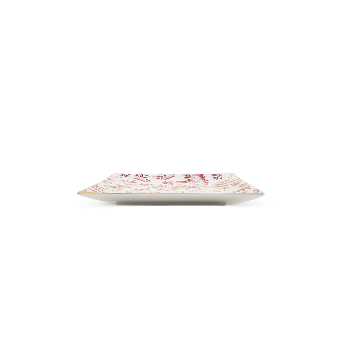 Ginori 1735 Oro di Doccia Large Square Plate, Magenta, view 4