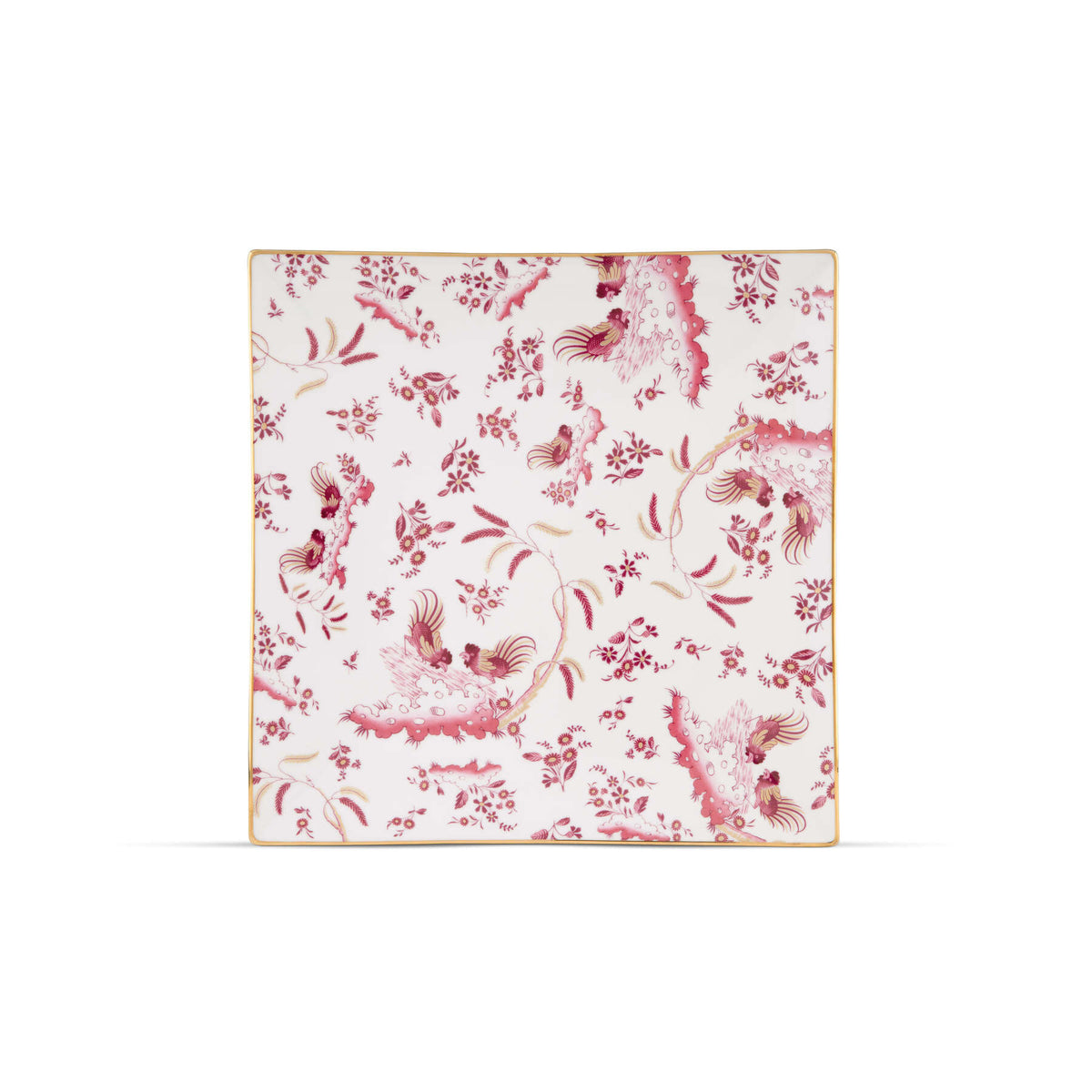 Ginori 1735 Oro di Doccia Large Square Plate, Magenta