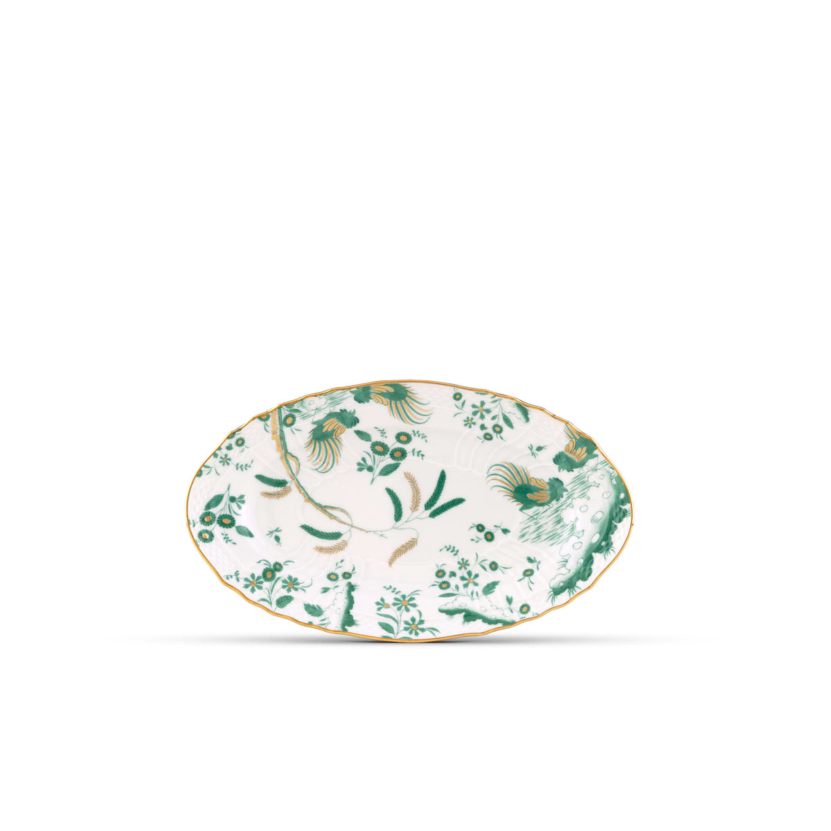 Ginori 1735 Oro di Doccia Pickle Dish, Giada