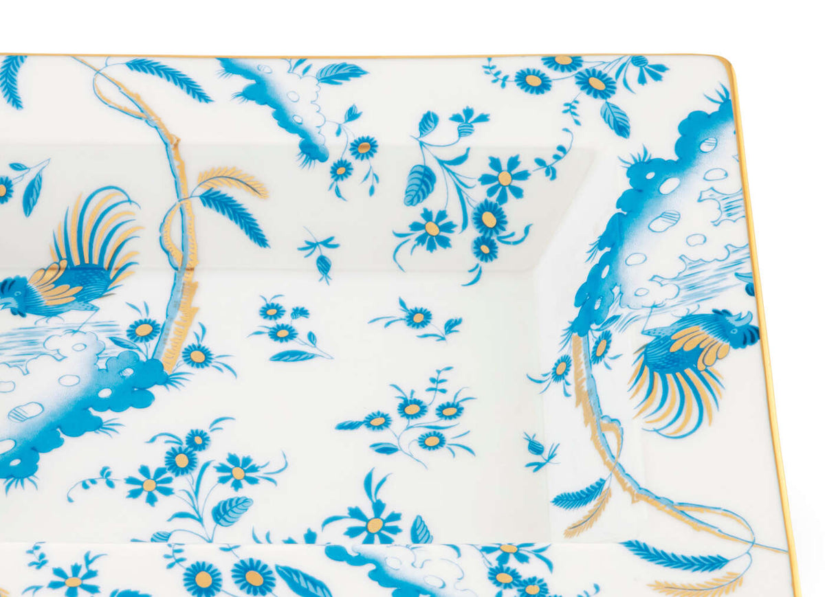 Ginori 1735 Oro di Doccia Rectangular Change Tray, Turchese, view 3