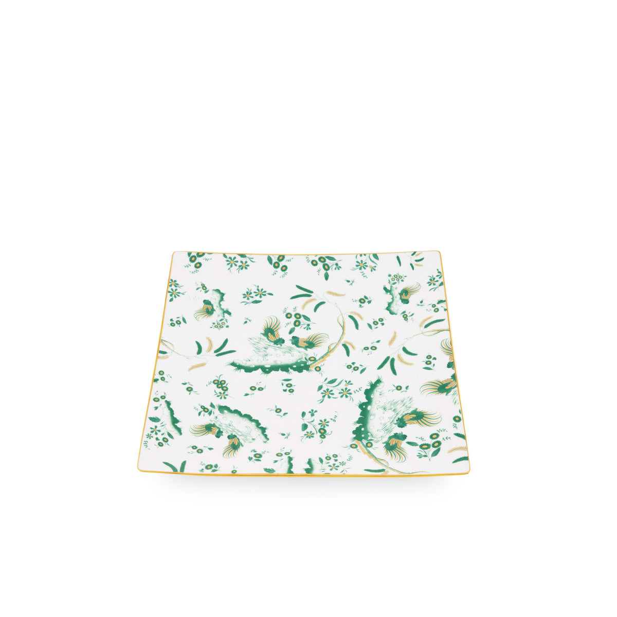 Ginori 1735 Oro di Doccia Square Plate, Giada, view 2