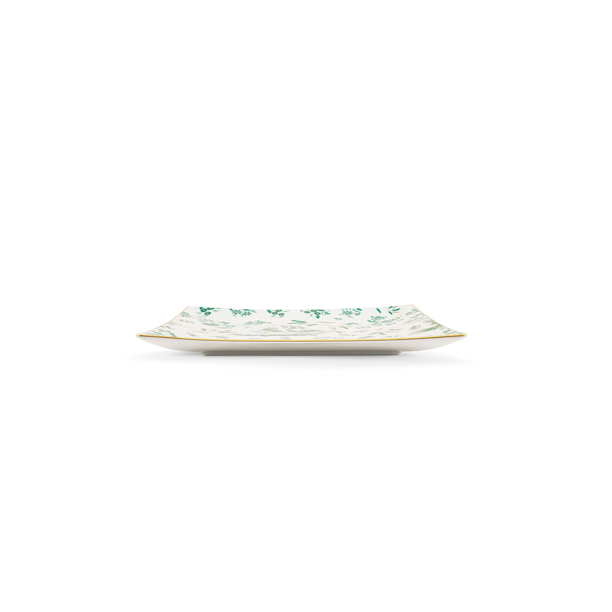Ginori 1735 Oro di Doccia Square Plate, Giada, view 4