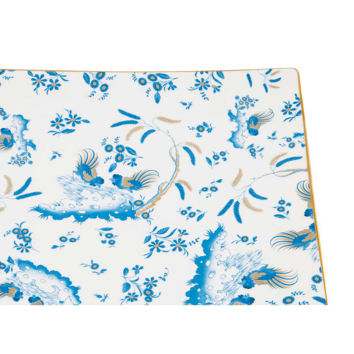 Ginori 1735 Oro di Doccia Square Plate, Turchese, view 3