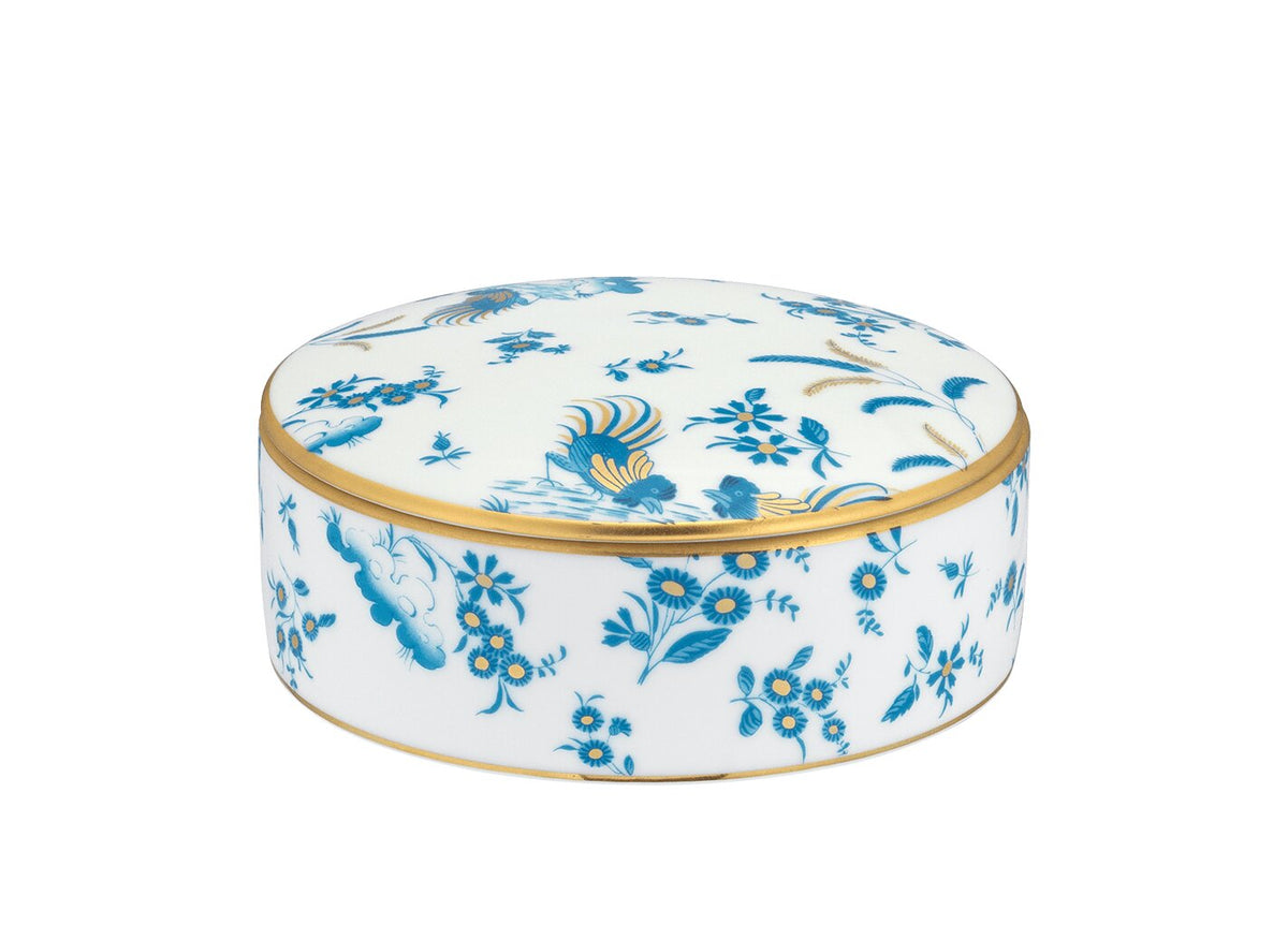 Ginori 1735 Oro di Doccia Trinket Box, Turchese