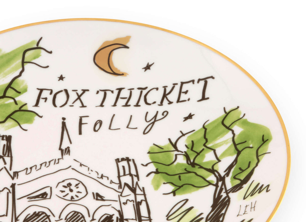 Ginori 1735 Profumi Luchino Decorative Plate, Fox Thicket Folly, view 3