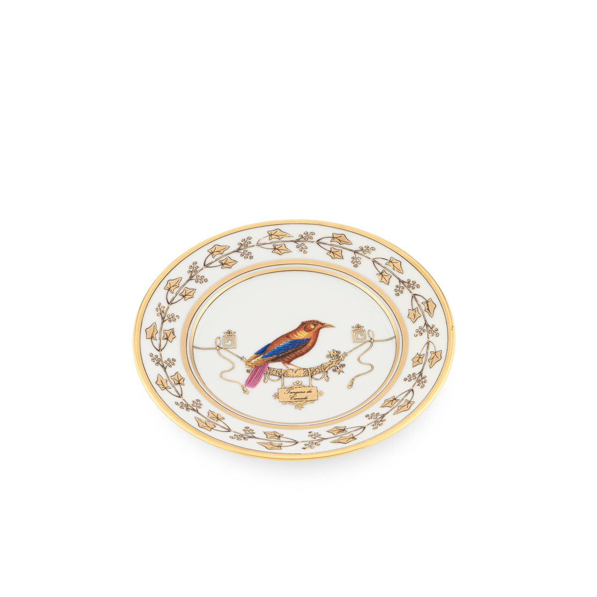 Ginori 1735 Voliere Bread Plate, Tangara du Canada, view 2